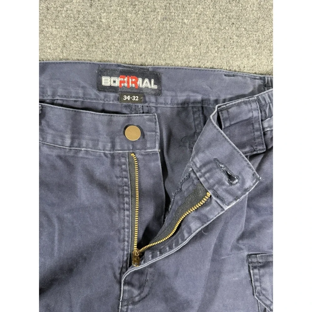 BOCOMAL FR Pants Mens 34x30 Blue Cargo Flame Resistant Workwear CAT2 NFPA2112